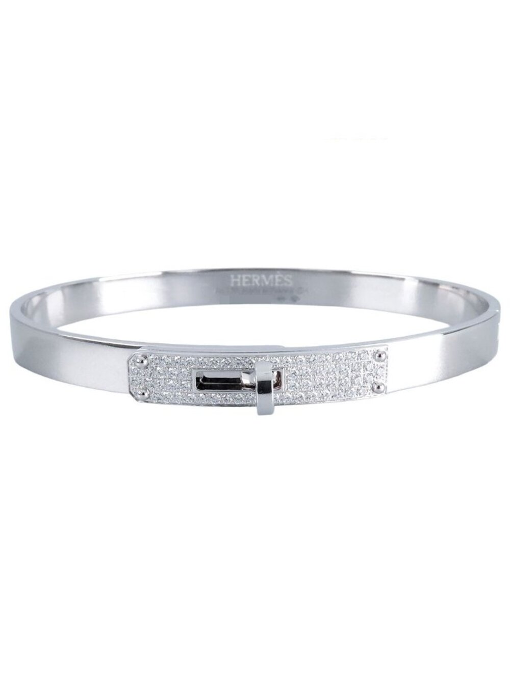Hermes Kelly Bracelet White Gold 18k Diamond Bangle 16